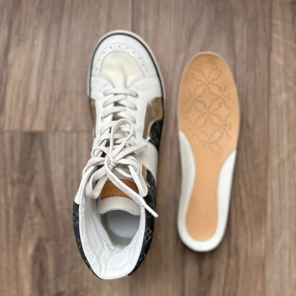 Louis Vuitton Black Denim + Leather High Top Sneakers | 38 - Picture 6 of 16